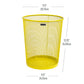Mind Reader Mesh Trash Can, 16.65L (4.4 gal), Waste Paper Basket, Round, Office, Metal Mesh, 11.5"L x 11.5"W x 13.75"H