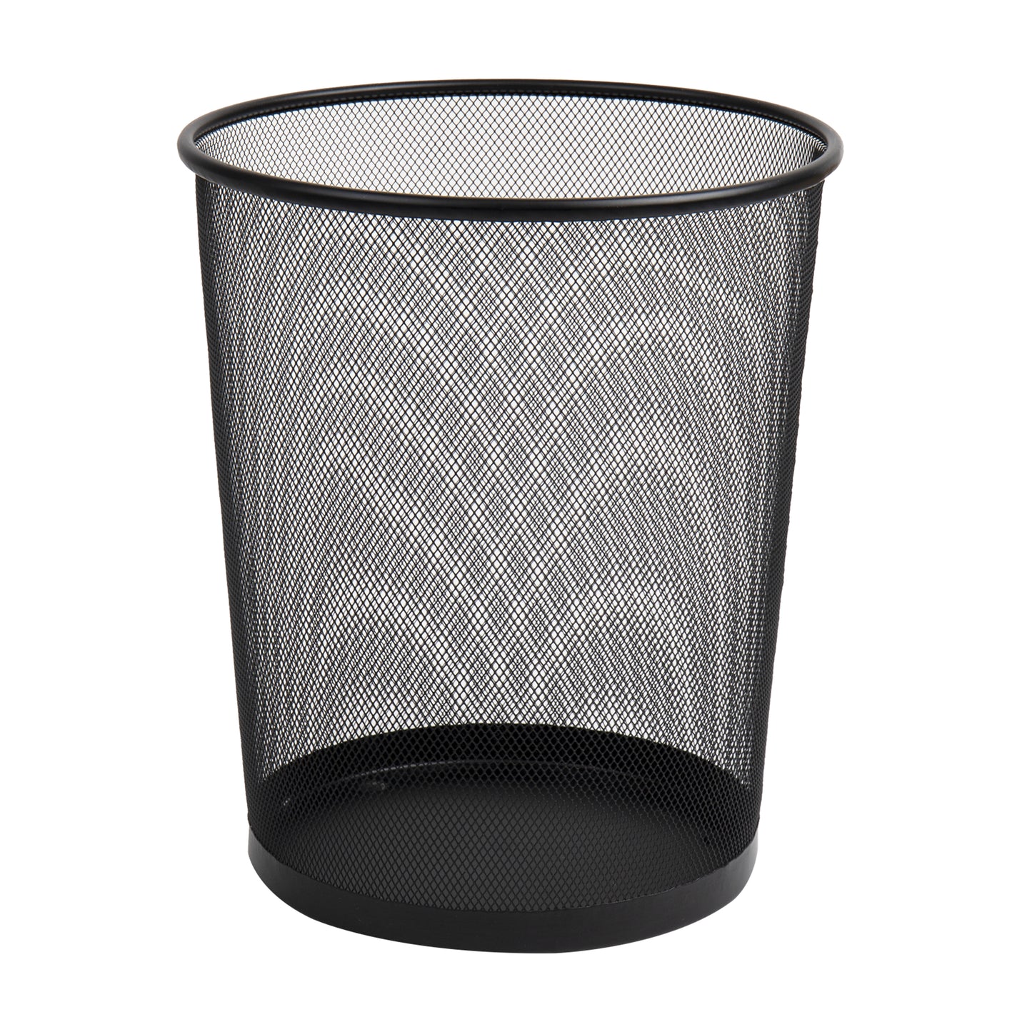 Mind Reader Mesh Trash Can, 16.65L (4.4 gal), Waste Paper Basket, Round, Office, Metal Mesh, 11.5"L x 11.5"W x 13.75"H, Set of 2, Black