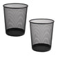 Mind Reader Mesh Trash Can, 16.65L (4.4 gal), Waste Paper Basket, Round, Office, Metal Mesh, 11.5"L x 11.5"W x 13.75"H, Set of 2, Black