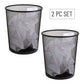 Mind Reader Mesh Trash Can, 16.65L (4.4 gal), Waste Paper Basket, Round, Office, Metal Mesh, 11.5"L x 11.5"W x 13.75"H, Set of 2, Black