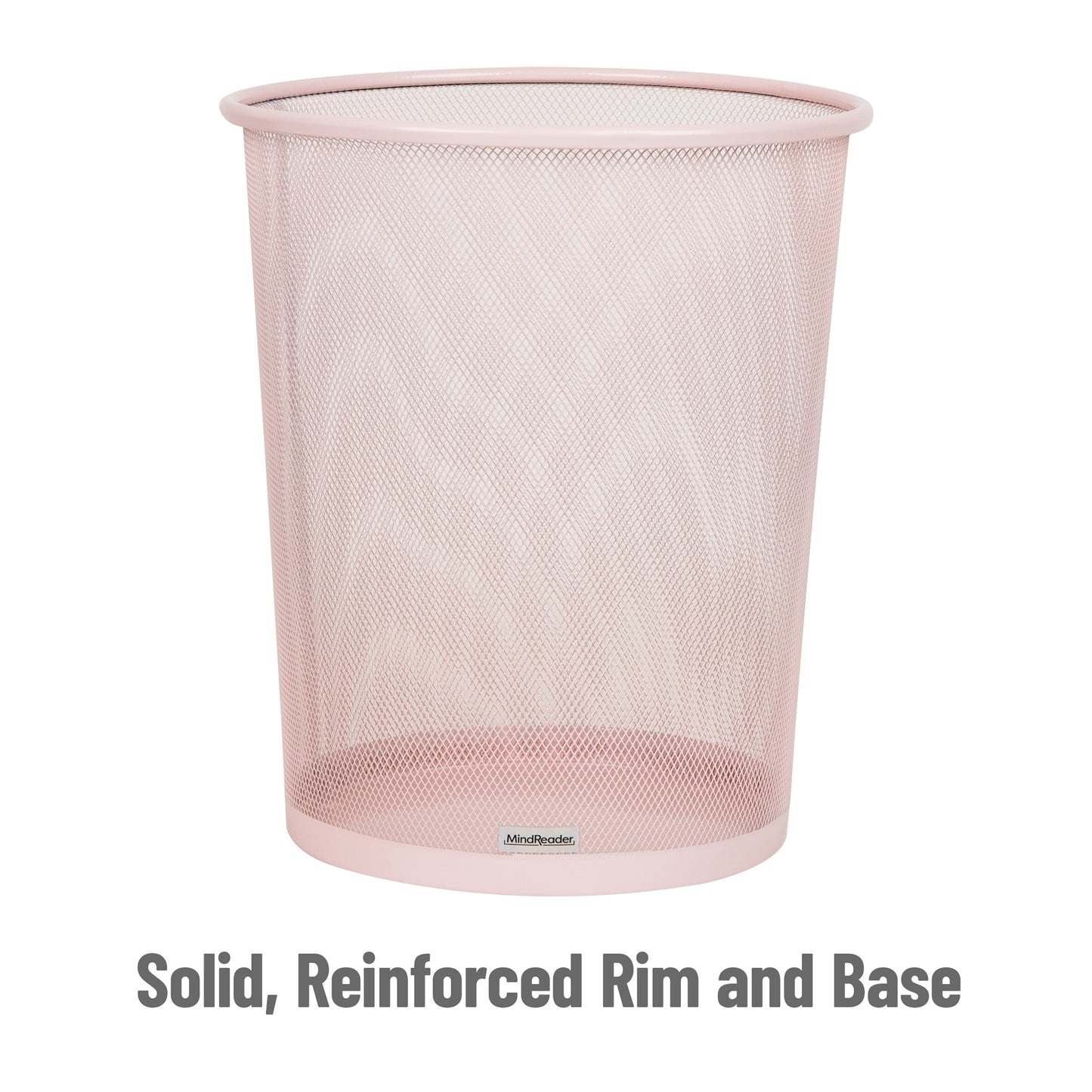 Mind Reader Mesh Trash Can, 16.65L (4.4 gal), Waste Paper Basket, Round, Office, Metal Mesh, 11.5"L x 11.5"W x 13.75"H, Set of 2, Black
