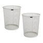 Mind Reader Mesh Trash Can, 16.65L (4.4 gal), Waste Paper Basket, Round, Office, Metal Mesh, 11.5"L x 11.5"W x 13.75"H, Set of 2, Black