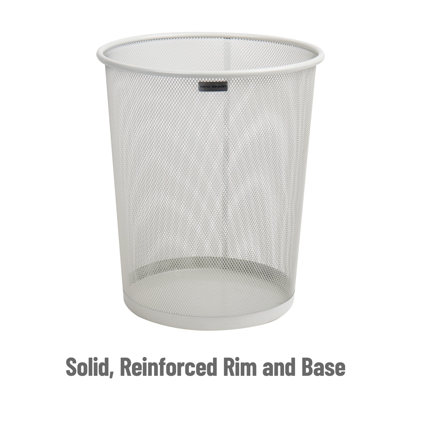 Mind Reader Mesh Trash Can, 16.65L (4.4 gal), Waste Paper Basket, Round, Office, Metal Mesh, 11.5"L x 11.5"W x 13.75"H, Set of 2, Black