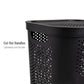 Mind Reader 60L Slim Laundry Hamper, Clothes Basket, Lid, Ventilated, Plastic, 17.25"L x 13.75"W x 23.5"H