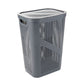 Mind Reader 60L Slim Laundry Hamper, Clothes Basket, Lid, Ventilated, Plastic, 17.25"L x 13.75"W x 23.5"H