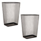 Mind Reader Metal Mesh Waste Paper Bins, Solid Bottom, Non Slip Pads, Office and Home, Set of 2, Black