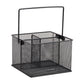 Mind Reader Multi-purpose Storage Caddy, Desktop Organizer, Cutlery Holder, Metal Mesh, Set of 2, Black