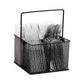 Mind Reader Multi-purpose Storage Caddy, Desktop Organizer, Cutlery Holder, Metal Mesh, Set of 2, Black