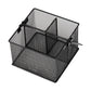 Mind Reader Multi-purpose Storage Caddy, Desktop Organizer, Cutlery Holder, Metal Mesh, Set of 2, Black