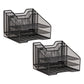 Mind Reader Desktop Organizer, Vertical File Holder, Paper Trays, Office, Metal Mesh, 12.5"L x 11.5"W x 9.5"H