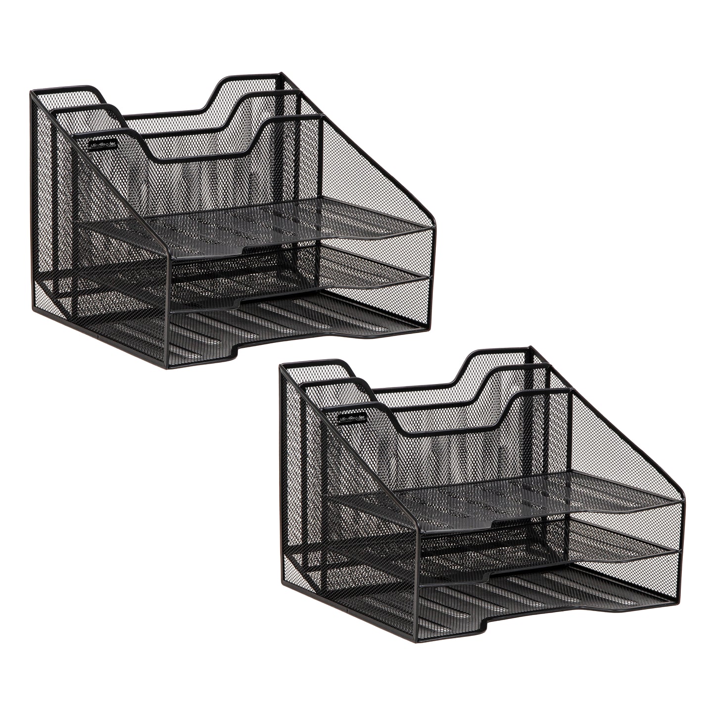 Mind Reader Desktop Organizer, Vertical File Holder, Paper Trays, Office, Metal Mesh, 12.5"L x 11.5"W x 9.5"H
