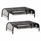 Mind Reader Monitor Stand, Ventilated Laptop Riser, Paper Tray, Office, Metal Mesh, Set of 2, Black