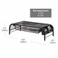 Mind Reader Monitor Stand, Ventilated Laptop Riser, Paper Tray, Office, Metal Mesh, Set of 2, Black