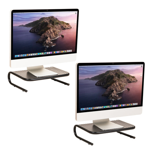Mind Reader Monitor Stand, Ventilated Laptop Riser, Desktop Organizer, Metal, 14.5"L x 11.25"W x 4.25"H