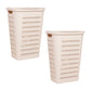 Mind Reader Slim Tapered Laundry Hampers with Lid, Clothes Basket with Swiss Cross Cut-Outs, Lightweight & Ventilated, Plastic, Set of 2