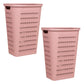Mind Reader Slim Tapered Laundry Hampers with Lid, Clothes Basket with Swiss Cross Cut-Outs, Lightweight & Ventilated, Plastic, Set of 2