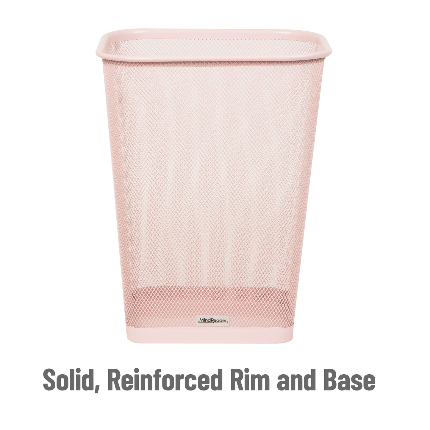 Mind Reader Mesh Trash Can, Waste Paper Basket, Square, Office, Metal Mesh, 9.75"L x 9.75"W x 12.25"H, Set of 2, Black