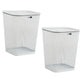 Mind Reader Mesh Trash Can, Waste Paper Basket, Square, Office, Metal Mesh, 9.75"L x 9.75"W x 12.25"H, Set of 2, Black