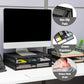 Mind Reader Monitor Stand, Ventilated Laptop Riser, Storage Drawer, Office, Metal Mesh, 15.75"L x 12"W x 4.5"H
