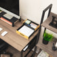 Mind Reader Metal and Wood Tiered Desktop Organizer Trays with Cutout Handles, Stackable Office Storage, Office, Entryway, Coffee Station and Home Organization, Metal and Wood, Set of 2