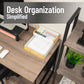 Mind Reader Metal and Wood Tiered Desktop Organizer Trays with Cutout Handles, Stackable Office Storage, Office, Entryway, Coffee Station and Home Organization, Metal and Wood, Set of 2