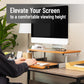 Mind Reader Monitor Stand, Sliding Keyboard Drawer, Laptop, Riser, Office, Wood,Metal, 20"L x 14.75"W x 5.9"H, Brown, Silver