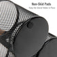 Mind Reader 3-Compartment Mesh Organizer Caddy with Wooden Handle, Multi-Purpose Desktop or Countertop Storage, Metal Mesh, Black