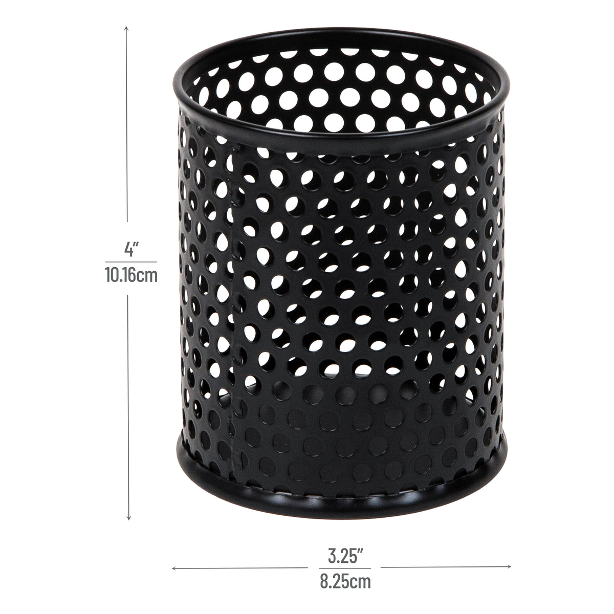 Mind Reader Metal Pen Cups, Mesh Pencil Holders, Desktop Organizer Set, Metal, Set of 3, Black