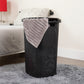 Mind Reader 60L Slim Laundry Hamper, Clothes Basket, Lid, Wicker Design, Plastic, 17.65"L x 13.75"W x 24.15"H