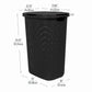 Mind Reader 60L Slim Laundry Hamper, Clothes Basket, Lid, Wicker Design, Plastic, 17.65"L x 13.75"W x 24.15"H