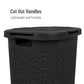 Mind Reader 60L Slim Laundry Hamper, Clothes Basket, Lid, Wicker Design, Plastic, 17.65"L x 13.75"W x 24.15"H