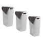 Mind Reader 60L Slim Laundry Hamper, Clothes Basket, Lid, Wicker Design, Plastic, 17.65"L x 13.75"W x 24.15"H