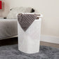 Mind Reader 60L Slim Laundry Hamper, Clothes Basket, Lid, Wicker Design, Plastic, 17.65"L x 13.75"W x 24.15"H