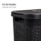 Mind Reader Slim Laundry Hamper with Lid, 40L Clothes Basket, Premium Wicker Design, Plastic