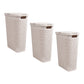 Mind Reader Slim Laundry Hamper with Lid, 40L Clothes Basket, Premium Wicker Design, Plastic