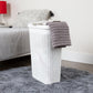 Mind Reader Slim Laundry Hamper with Lid, 40L Clothes Basket, Premium Wicker Design, Plastic