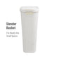 Mind Reader Slim Laundry Hamper with Lid, 40L Clothes Basket, Premium Wicker Design, Plastic
