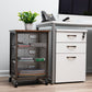 Mind Reader 3-Drawer Rolling Storage Cart, Office Organizer with Wood Top, Multipurpose Portable Cabinet with Wheels, Metal Mesh, Black
