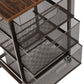 Mind Reader 3-Drawer Rolling Storage Cart, Office Organizer with Wood Top, Multipurpose Portable Cabinet with Wheels, Metal Mesh, Black