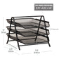Mind Reader 3-Tier Paper Tray, Desktop Organizer, File Storage, Workspace, Office, Metal Mesh, 11.75"L x 13.75"W x 10"H