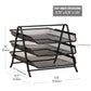 Mind Reader 3-Tier Paper Tray, Desktop Organizer, File Storage, Workspace, Office, Metal Mesh, 11.75"L x 13.75"W x 10"H