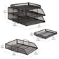 Mind Reader 2 Tier Paper Tray with Top Supply Compartment, Desktop File Organizer, Metal Mesh, Black