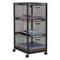 Mind Reader Multipurpose Cart with Drawers, Rolling Office Organizer and Storage Cabinet, Metal Mesh, Black