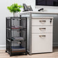 Mind Reader Multipurpose Cart with Drawers, Rolling Office Organizer and Storage Cabinet, Metal Mesh, Black