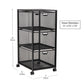 Mind Reader Multipurpose Cart with Drawers, Rolling Office Organizer and Storage Cabinet, Metal Mesh, Black