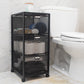 Mind Reader Multipurpose Cart with Drawers, Rolling Office Organizer and Storage Cabinet, Metal Mesh, Black