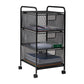Mind Reader Office Storage Organizer with Mesh Drawers and Optional Wheels, Desktop and Under Desk Use, Metal Mesh, Black