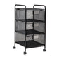 Mind Reader Office Storage Organizer with Mesh Drawers and Optional Wheels, Desktop and Under Desk Use, Metal Mesh, Black