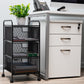 Mind Reader Office Storage Organizer with Mesh Drawers and Optional Wheels, Desktop and Under Desk Use, Metal Mesh, Black