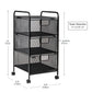 Mind Reader Office Storage Organizer with Mesh Drawers and Optional Wheels, Desktop and Under Desk Use, Metal Mesh, Black